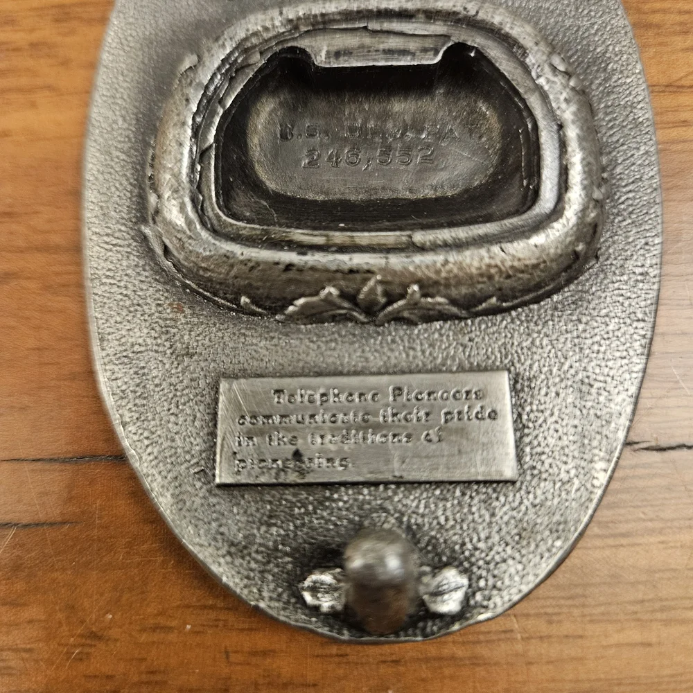 Vintage Telephone Pioneers of America Belt Buckle with Bottle Opener on the Back